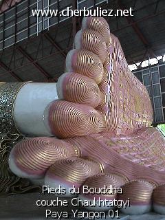légende: Pieds du Bouddha couche Chaukhtatgyi Paya Yangon 01
qualityCode=raw
sizeCode=half

Données de l'image originale:
Taille originale: 154387 bytes
Temps d'exposition: 1/50 s
Diaph: f/240/100
Heure de prise de vue: 2002:08:19 14:17:55
Flash: non
Focale: 49/10 mm
